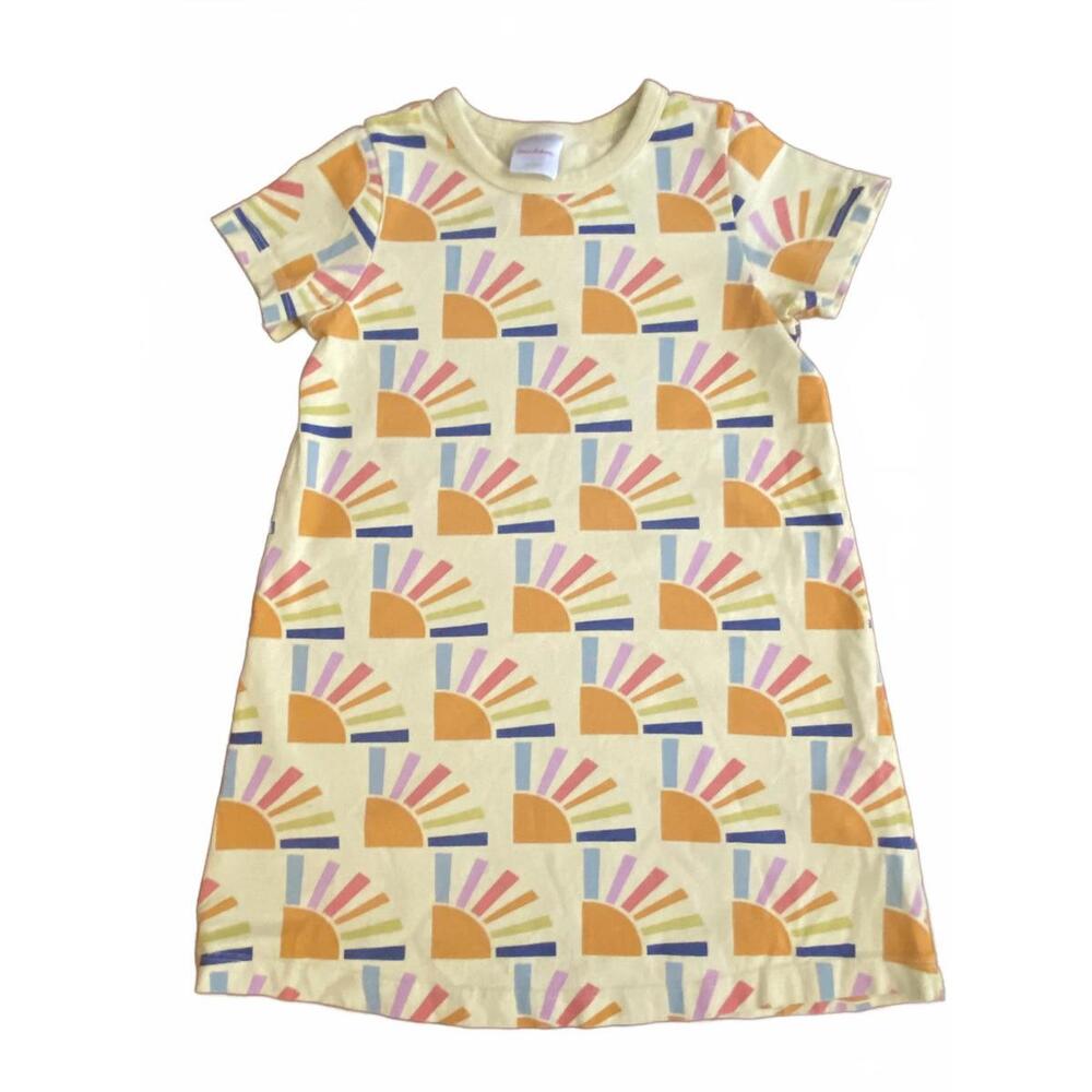 Unisex Kids' Short Sleeve Dress with Colorful Sun Pattern - Picture 2 of 8